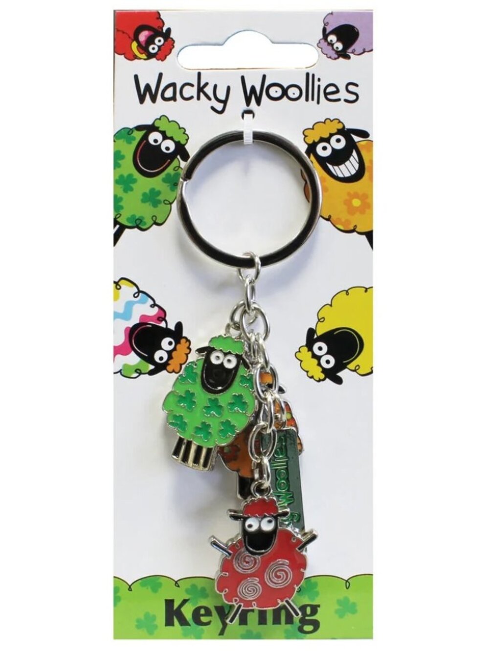 READ DESCP 4.5" NEW Wacky Woolies Ireland Sheep Key Ring 03075